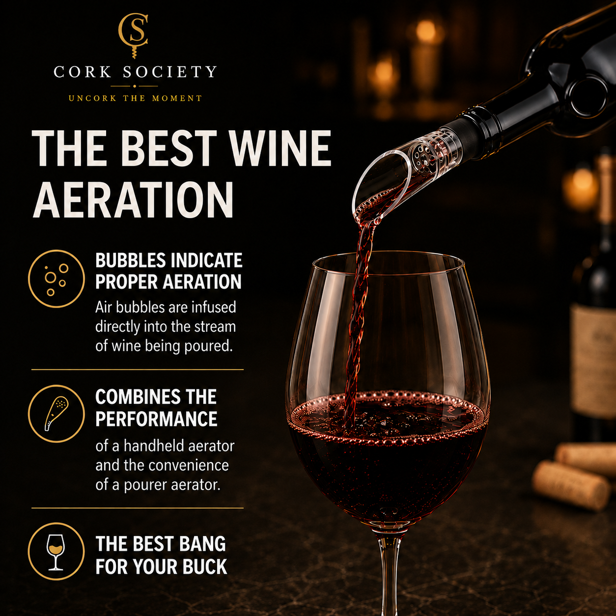 Cork Society Aero™ Wine Aerator Pourer