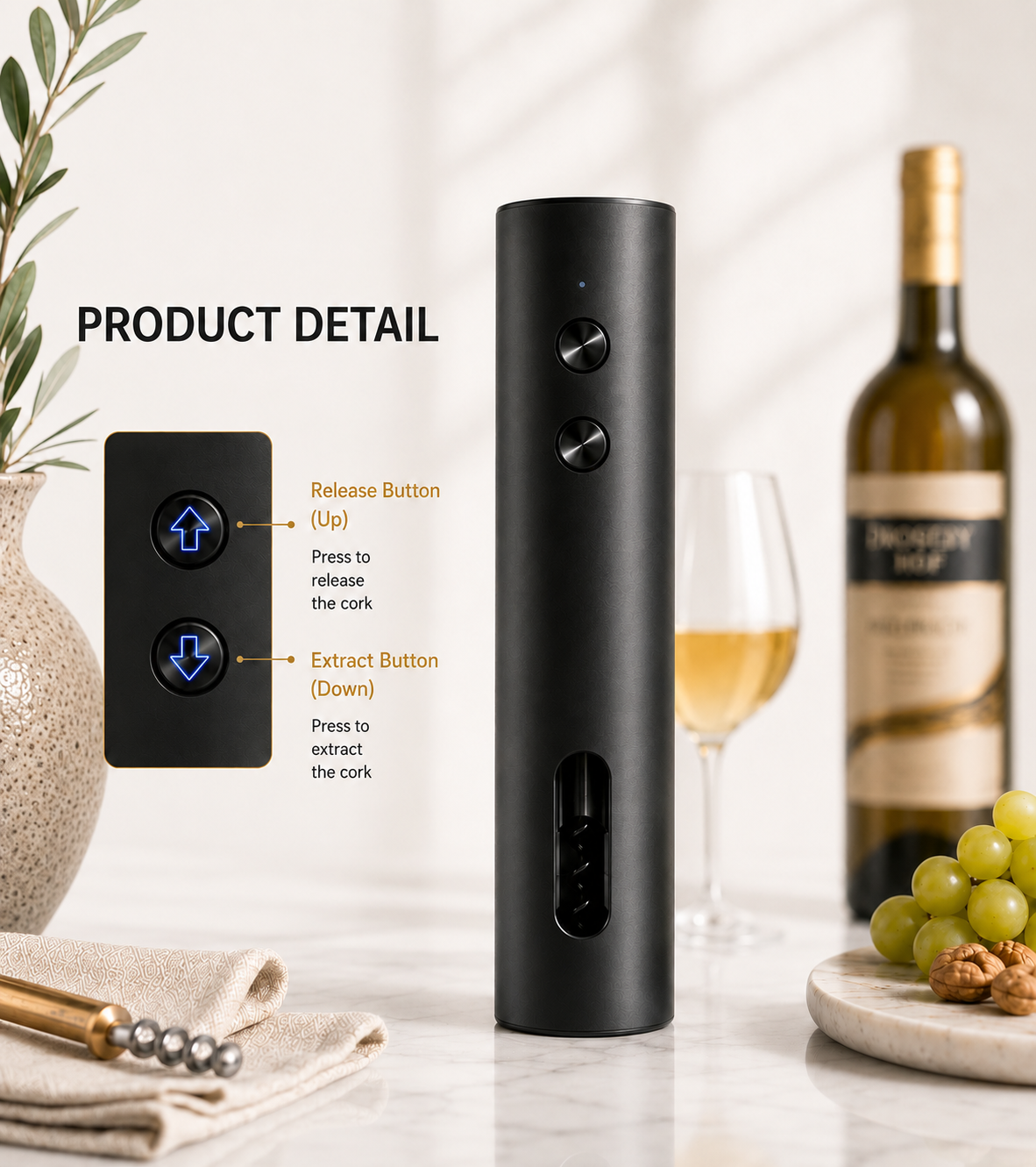 Cork Society Uncork™ Rechargeable Electric Wine Opener
