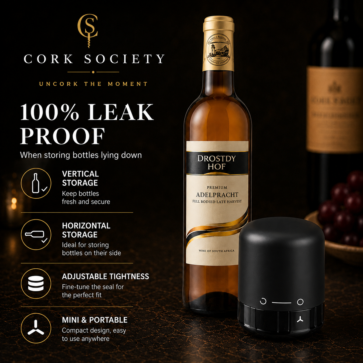 Cork Society Seal™ Vacuum Wine Stopper